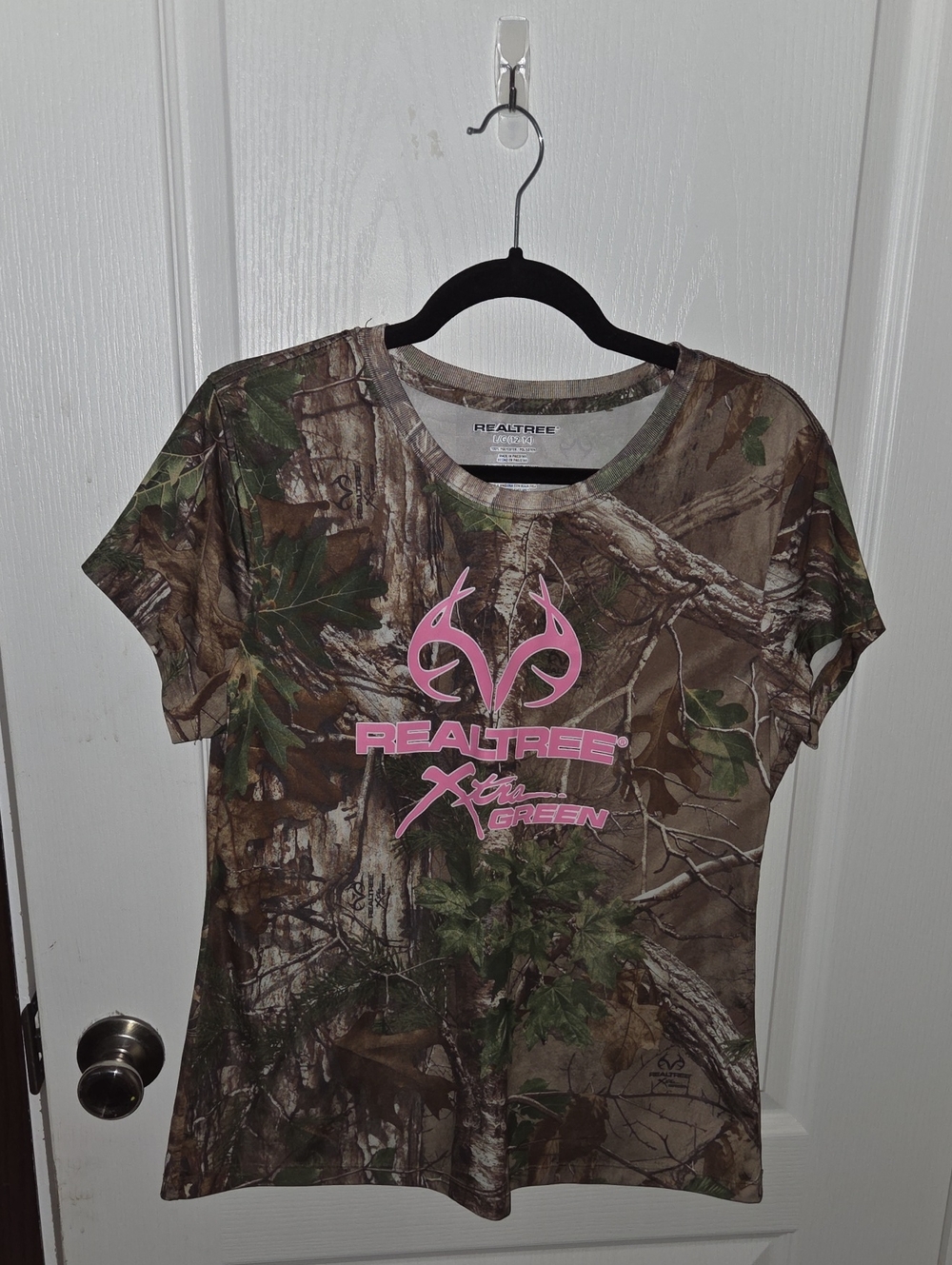 Realtree Camo Short Sleeve Tee with Pink Logo